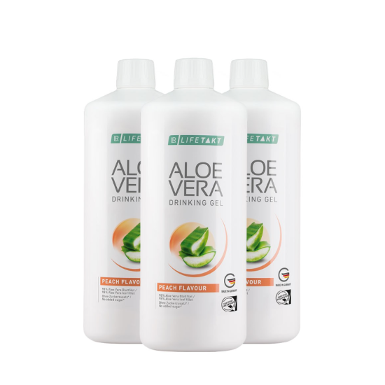 LR Lifetakt Aloe Vera Gel Bebível de Pêssego 3 Unidades 